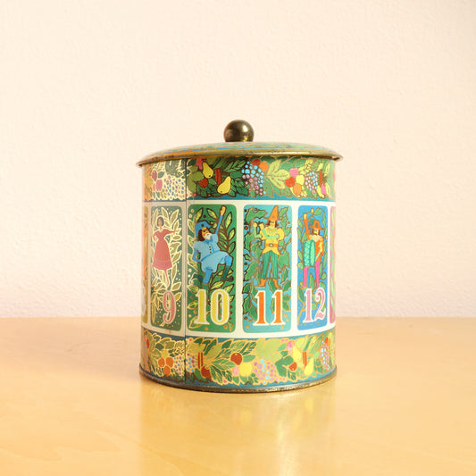 Hallmark 12 Days of Christmas Tin Lithograph Canister with Lid