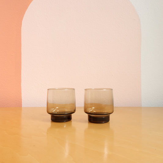 Tawny Accent Smoky Brown Juice Glass Pair