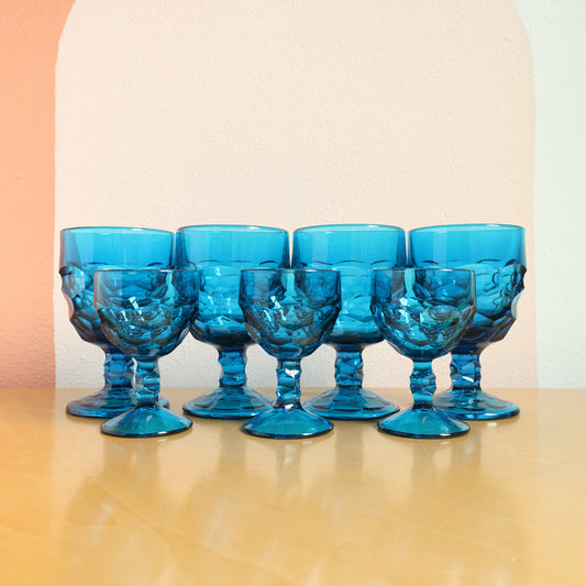 Viking Georgian Blue (Bluenique) Water Goblets & Cordial Glasses